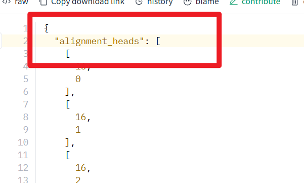 结构中由alignment_heads和lang_ids等